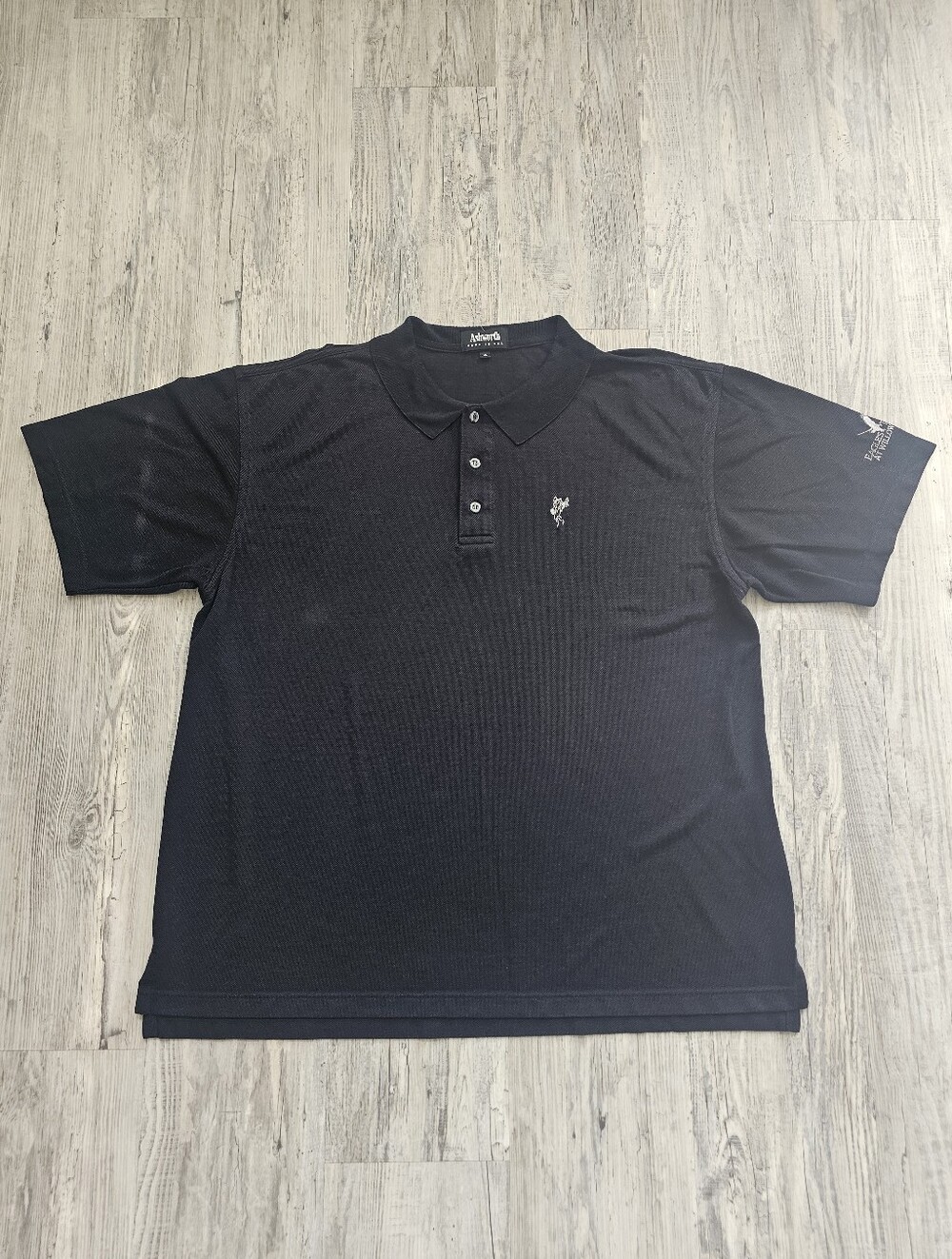 Vintage Ashworth Made USA Golf Polo XL Black Eagles Talon Willow's Run